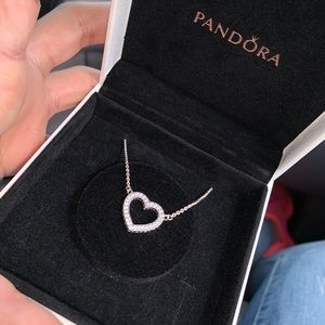 Pandora Sparkling Open Heart Necklace